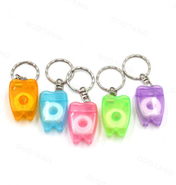Tooth Key Chain Tooth Shaped Dental Floss